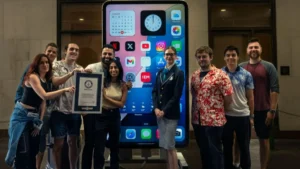 Indian-Origin YouTuber Breaks World Record with 6.74-Foot iPhone Creation